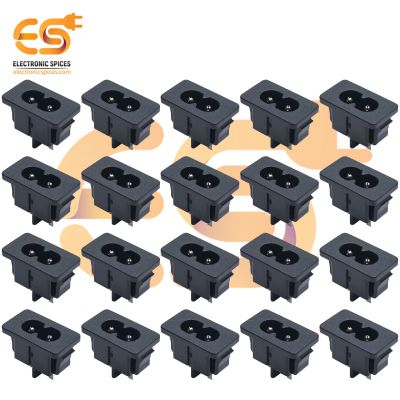 DB-8 2 Pin AC Plug Panel Mount Connector 2.5A 250V AC Socket Connector pack of 20pcs